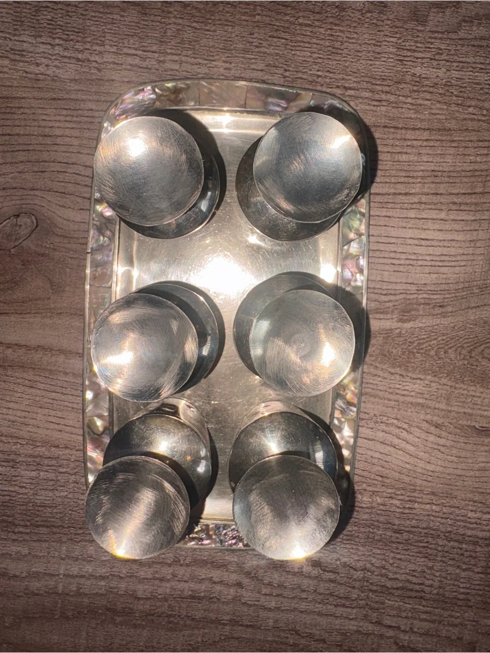 Mother of Pearl Toothbrush Holders Set - Iridescent Shell Accent